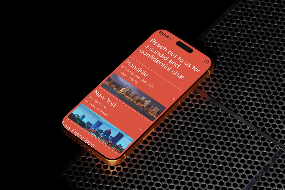 Website Spire Hawaii trên điện thoại